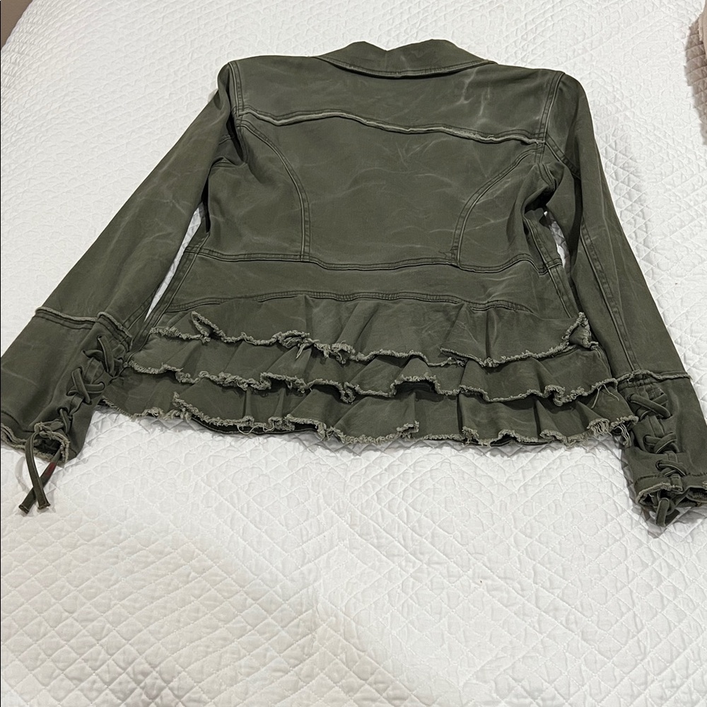 Women's Free People Olive Green Jacket small - Picture 7 of 7